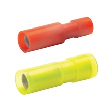 Insulated pin receptacles, fully insulated