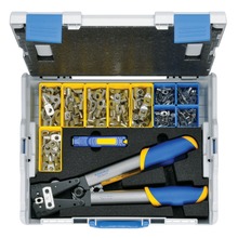 L-BOXX 50B made of plastic with standard equipment for electrical installations