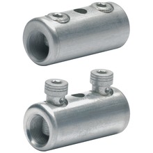 Screw connector with 2 screws, with shear head, bright finished