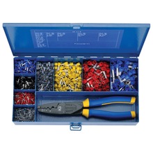 SK 47 B Steel assortment box with insulated cable end sleeves and crimping tool